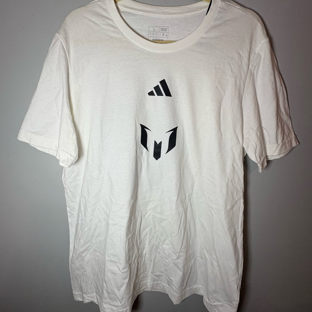 Adidas Messi Graphic T Shirt Mens Large‎ NWT White Soccer Tee